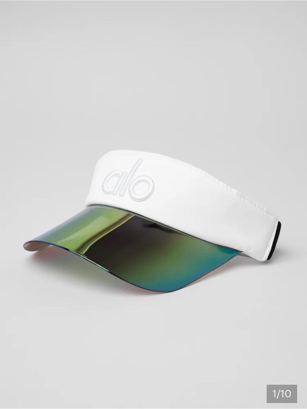 ALO Yoga White Visor with Iridescent Brim